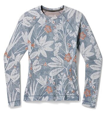 Smartwool W Classic Thermal Merino Baselayer Crew, Winter sky floral S - 1