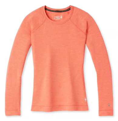 Smartwool W Classic Thermal Merino Baselayer Crew, Sunset coral heather M - 1